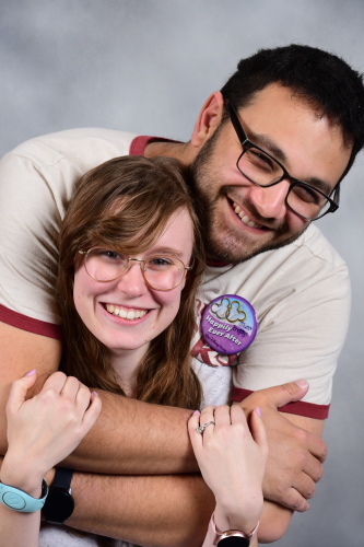 Studio shot of Andrew and Emma